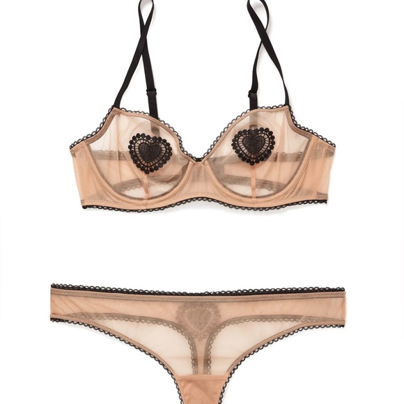 Alyshia Unlined Heart Bra & Thong Set ♡ Adore Me ♡ 32D - Picture 6 of 14